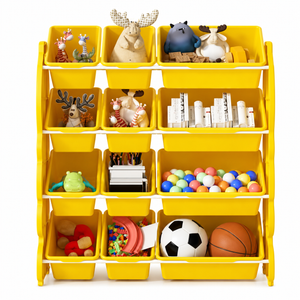 Kids Toy Storage Organiser with 12 Removable Bins | Duck Toy Shelf & Book Storage Unit