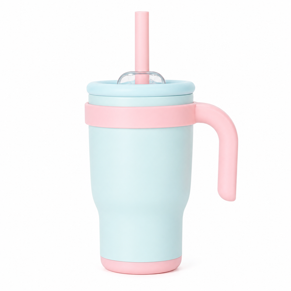 Insulated Kids Tumbler Cup with Handle and Straw