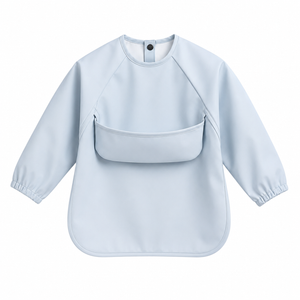 Waterproof Long Sleeve Baby Feeding Bib with Food Catcher Pocket